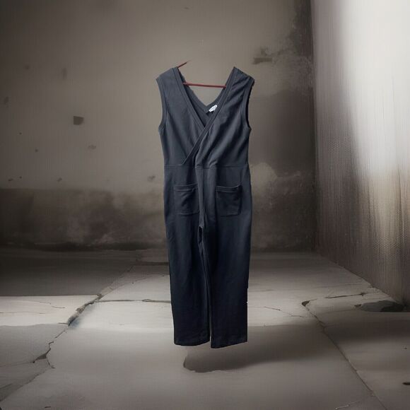 Mayoral Sleeveless Jumpsuit Plus Size 16 Gray V Neck Straight Leg Pockets Jersey - Picture 1 of 9